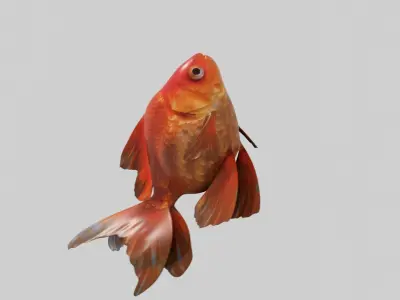 Goldfish animation  Low-poly 3D model