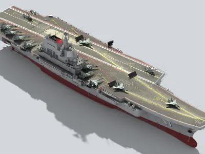 China Aircraft Carrier CV-17 Shandong 3D model