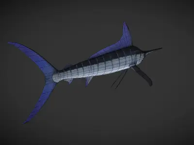 Swordfish marlin Low-poly 3D model