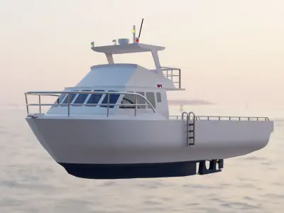 Lobster Boat Low-poly 3D model