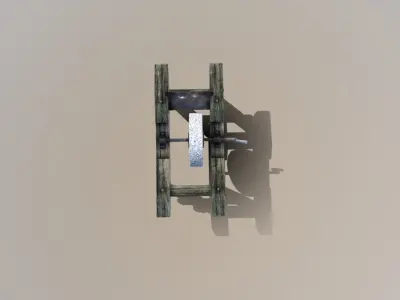 Medieval Grindstone Prop Low-poly 3D model