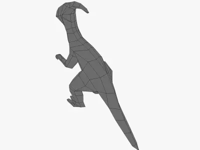 Low poly dinosaur Parasaurolophus Low-poly 3D model