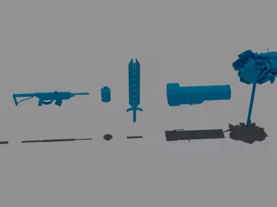 Moks Scrap Weapon Pack Low-poly 3D model