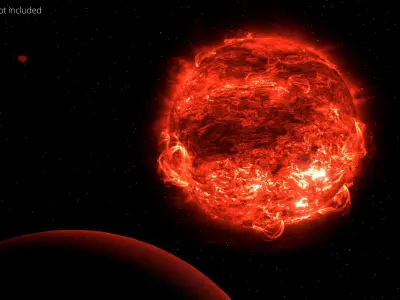 Volumetric Sun Surface And Flares Animated For Blender 3D model