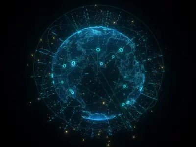 Animated Hologram Planet Earth For Cinema4d 3D model