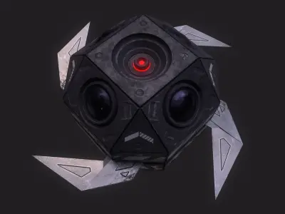Drone robot hack and slash Low-poly 3D model