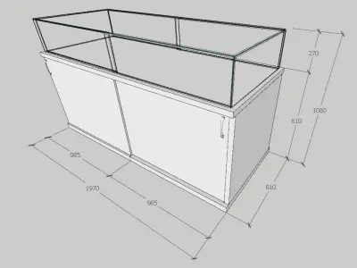 Glass Display Cabinet 3D model Free 3D print model