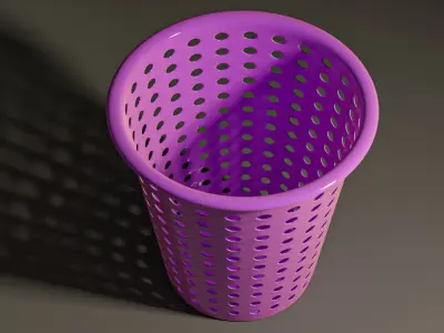 Trash Basket Low-poly 3D model