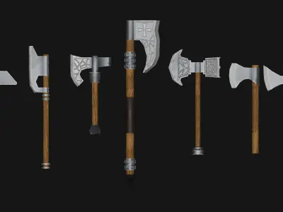 Medieval weapons pack Low-poly 3D model buy