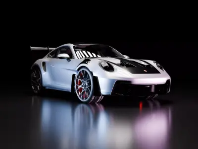 Cinematic Dark Studio Car Render Scene for Blender 3D Model 3D model
