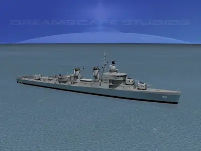 Sumner Class Destroyer DD760 USS John W Thomason 3D model