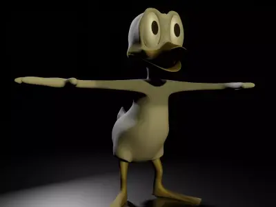 Disney duck Low-poly 3D model