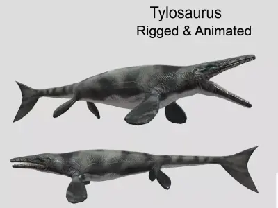 Tylosaurus Low-poly 3D model