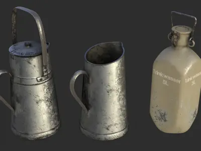 German Drink Containers WWII Low-poly 3D model