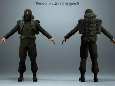 Survivalist Jack Low-poly 3D model