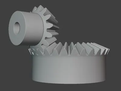 TRANSMISSION BEVEL GEAR SET 3M T15 T30 2 TO 1 RATIO 3D print model