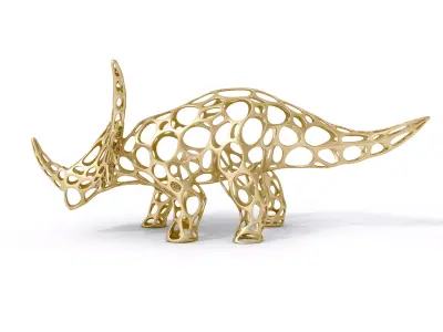 Styracosaurus Voronoi Wireframe Low-poly 3D model