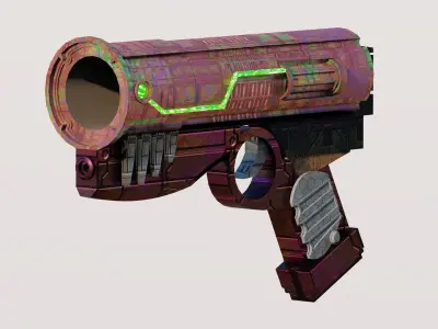 The Future of Firepower - The Sci-Fi Pistol 3D Model Low-poly 3D model