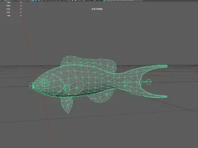Wrasse Low-poly 3D model