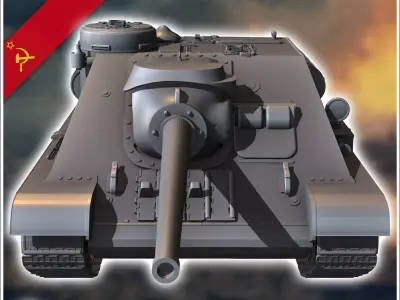 SU-85M tank destroyer - Soviet army WW2 Second World East front 3D print model
