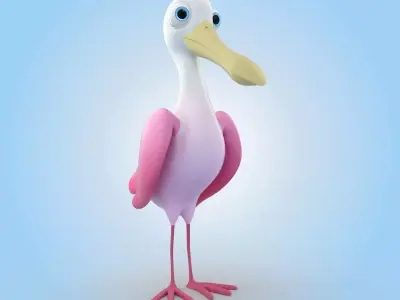 Roseate Spoonbill Bird 3D model