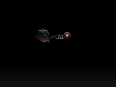 stylized fantasy flail 3D model