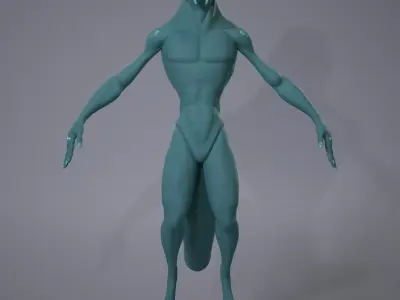 Lizard Base Mesh Low-poly 3D model