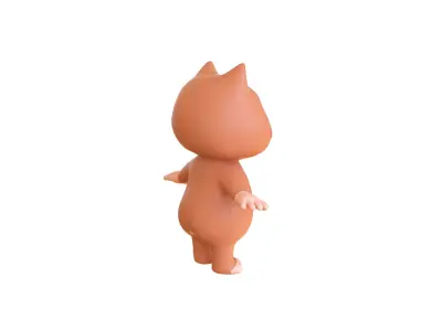 High-Quality 3D Cartoon Cat  Low-poly 3D model