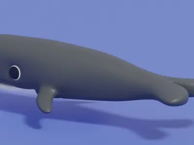 Cartoon Cute Whale 3D model