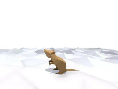 Origami Rat Low-poly 3D model