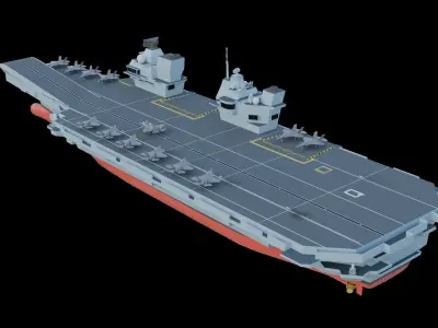 Queen Elizabeth-class aircraft carrier Low-poly 3D model