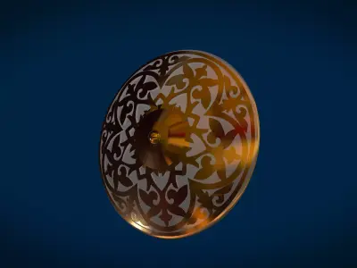 SHIELD ornate gold disc 3D model