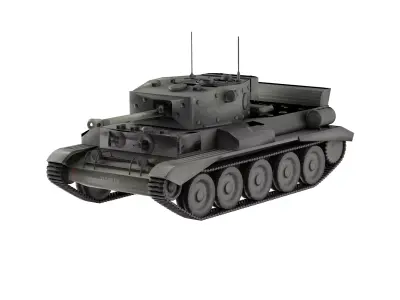 Cromwell  British medium cruiser tank Low-poly 3D model