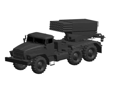 vehicle multiple rocket launcher 3D model