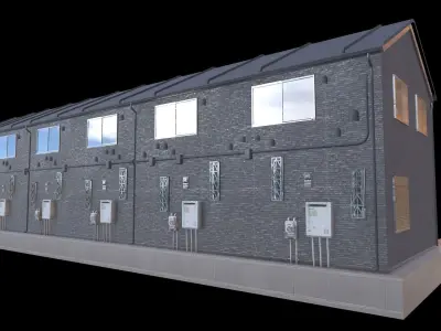 Japanese Building Low-poly 3D model