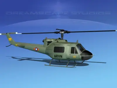 Bell UH-1B Iroquois S Vietnamese 3D model
