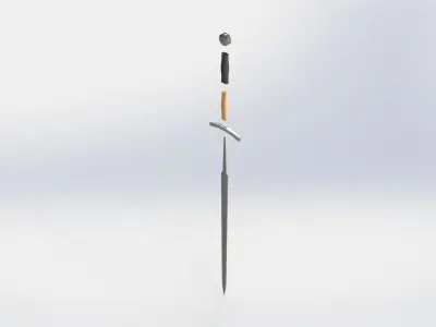 WG 7002 - 15th century sword Low-poly 3D model
