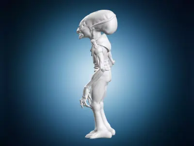 Alien Creature Extraterrestrial Sci-Fi Miniature 3D print model