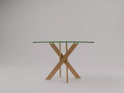Round modern Glass Table Free 3D model