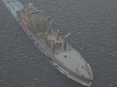 US Navy Henry J Kaiser class oil transfer vessel USNS Low-poly 3D model