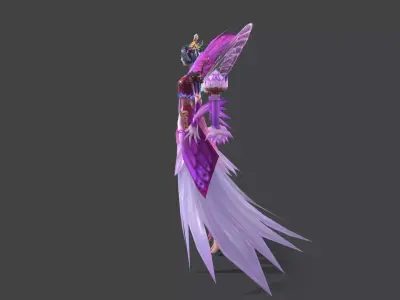 Flower Fairy Low-poly 3D model