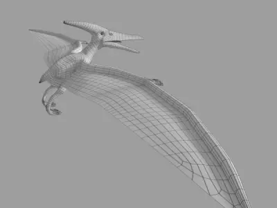 Pterodactylus dinosaurs flying in sky 3D model