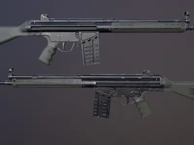 G3A3 Rifle Low-poly 3D model