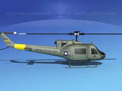 Bell UH-1B Iroquois US Army Cav 3D model