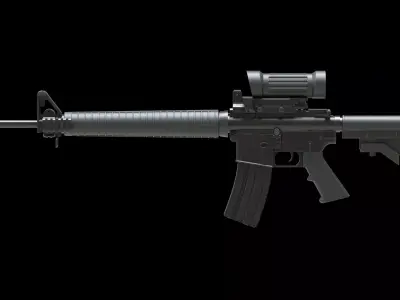 Colt Canada C7A2 Low Poly Free low-poly 3D model