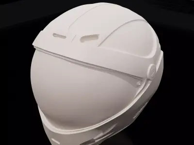 Futuristic Sci-Fi Full-Face Helmet 3D print model