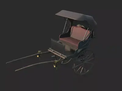  carriage animal-drawn vehicle passenger vehicle 3D model