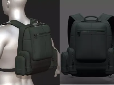 Backpack military combat soldier armor scifi Low-poly 3D model