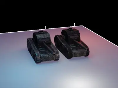 Heavy rmored tank Low-poly 3D model