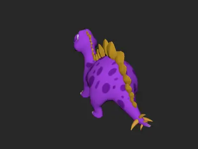 3D Model Stegosaurus Dinosaur  Character Model with Textures Low-poly 3D model